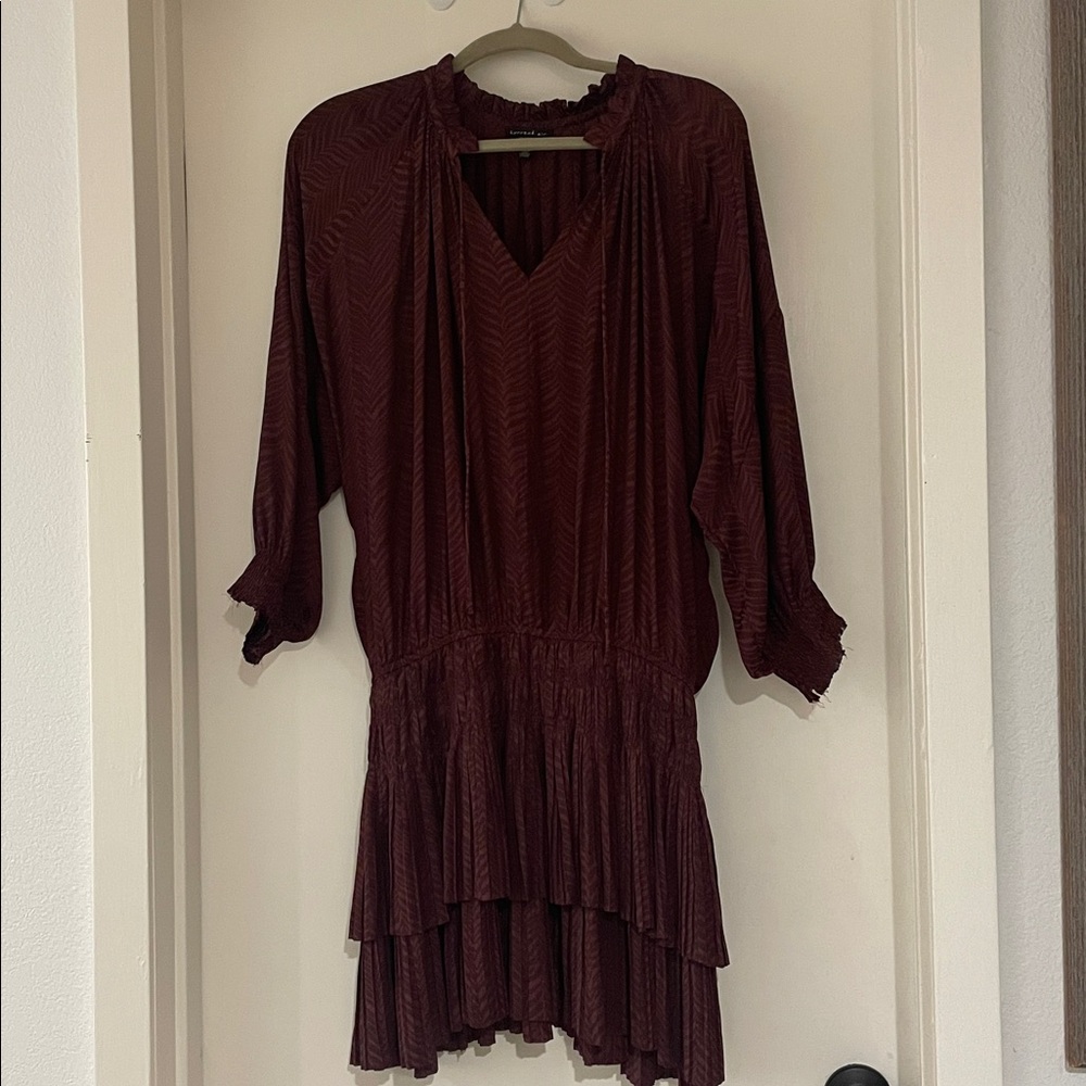 Current Air Burgundy drop waist dress